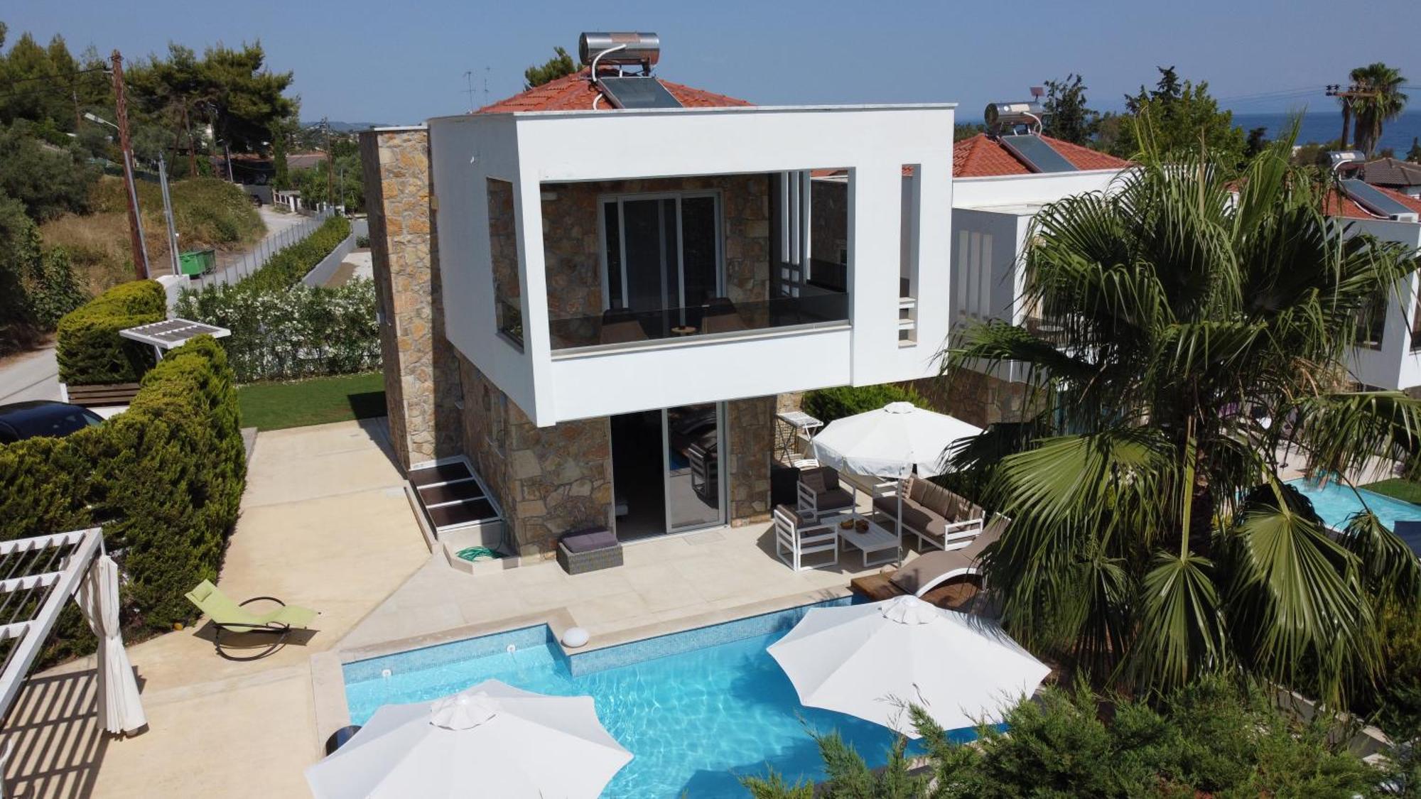 Villa Douglas - Private Pool, Bbq, 4Bdrms, View Пефкохори Экстерьер фото
