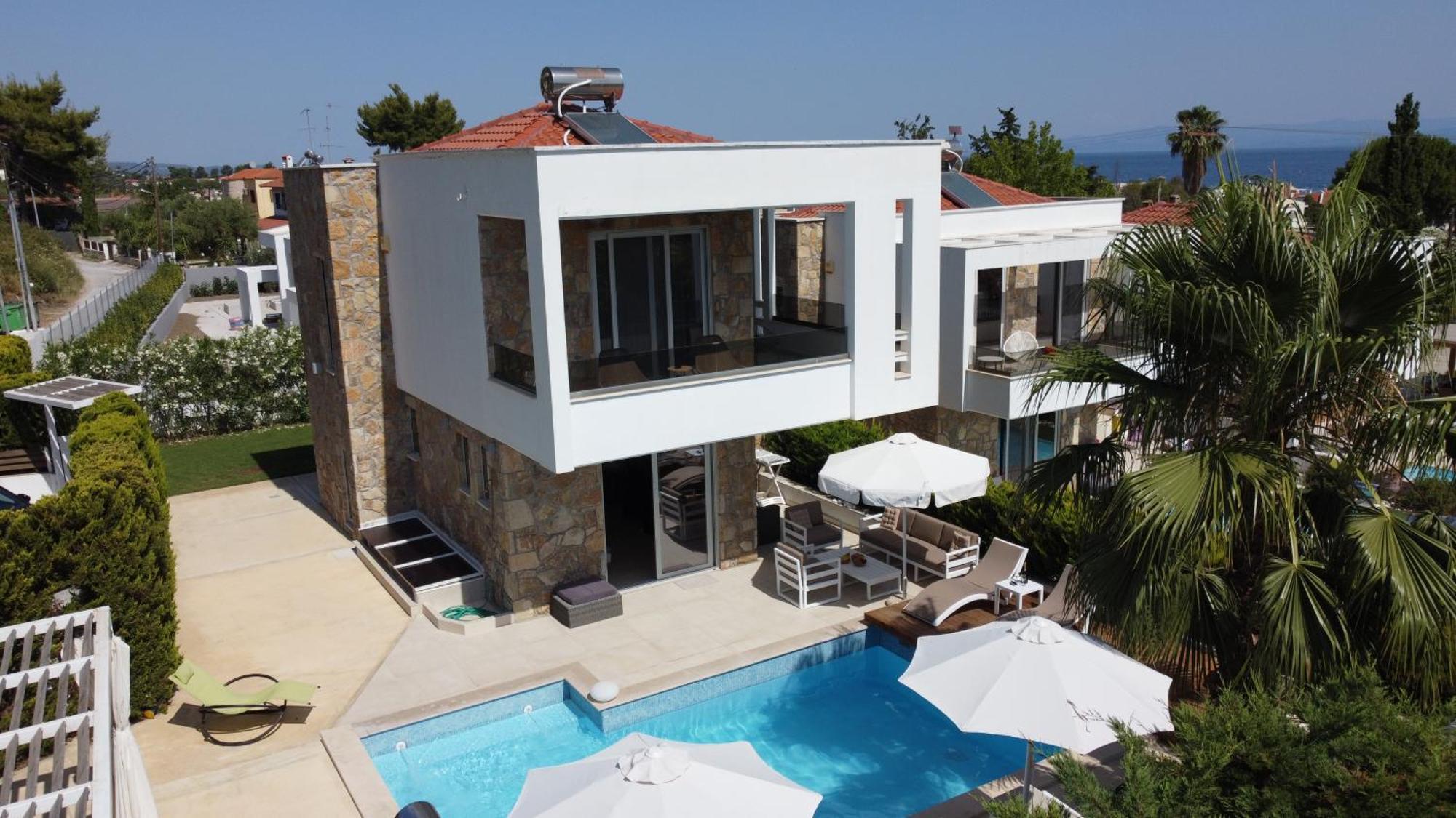 Villa Douglas - Private Pool, Bbq, 4Bdrms, View Пефкохори Экстерьер фото