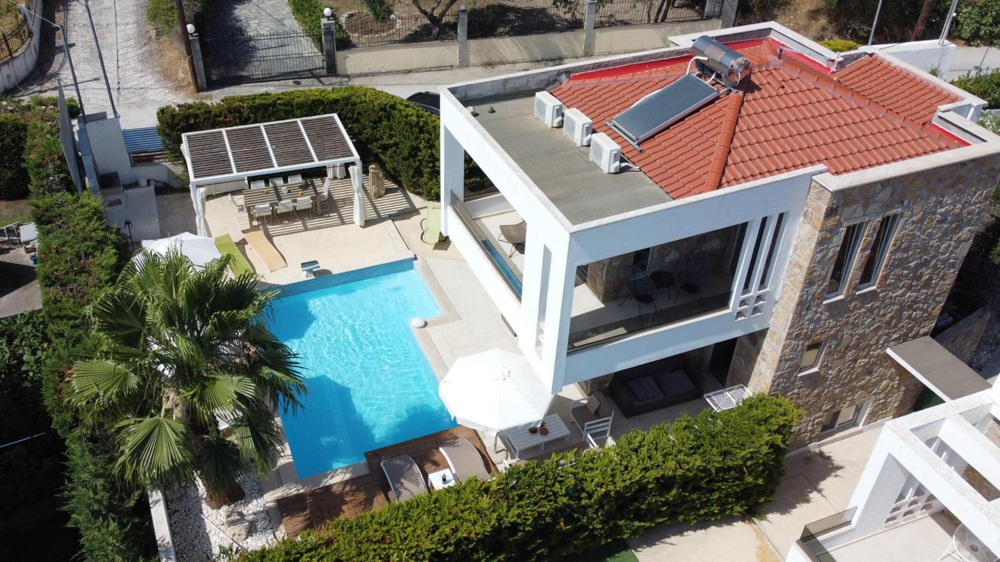 Villa Douglas - Private Pool, Bbq, 4Bdrms, View Пефкохори Экстерьер фото